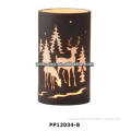 2.875"Dx4.875"H Porcelain black Oil Burners with animal pattern